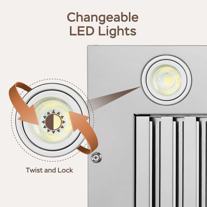 Home Beyond 36 Inches 600 Cubic Feet Per Minute Ducted Insert Range Hood with Baffle Filter and